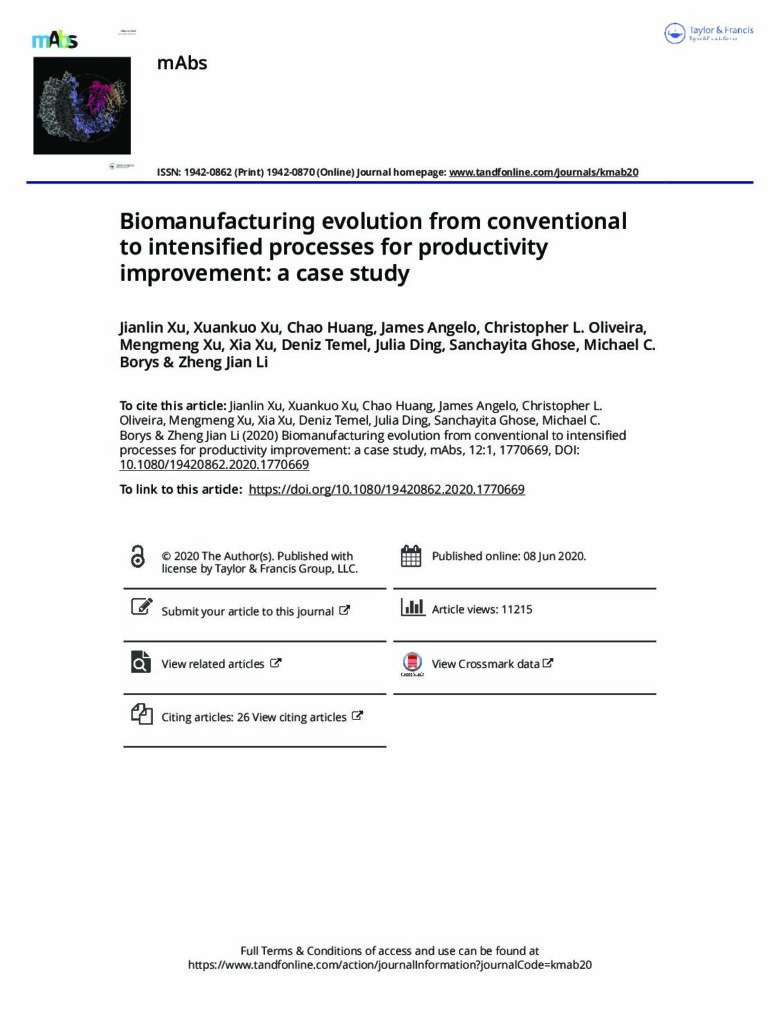 Entwicklung der Bioproduktion von konventionellen zu intensivierten Prozessen zur Produktivitätssteigerung: eine Fallstudie, mAbs